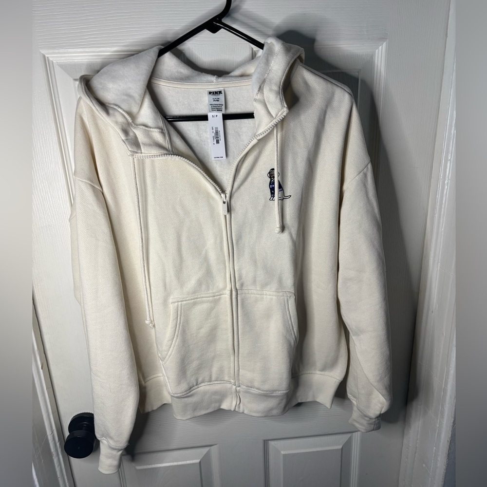 Victoria's Secret PINK Cream Zip-Up Hoodie